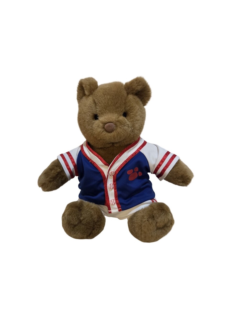 Build-A-Bear Workshop 12" Brown Bear Plush with Baseball Jersey GUC